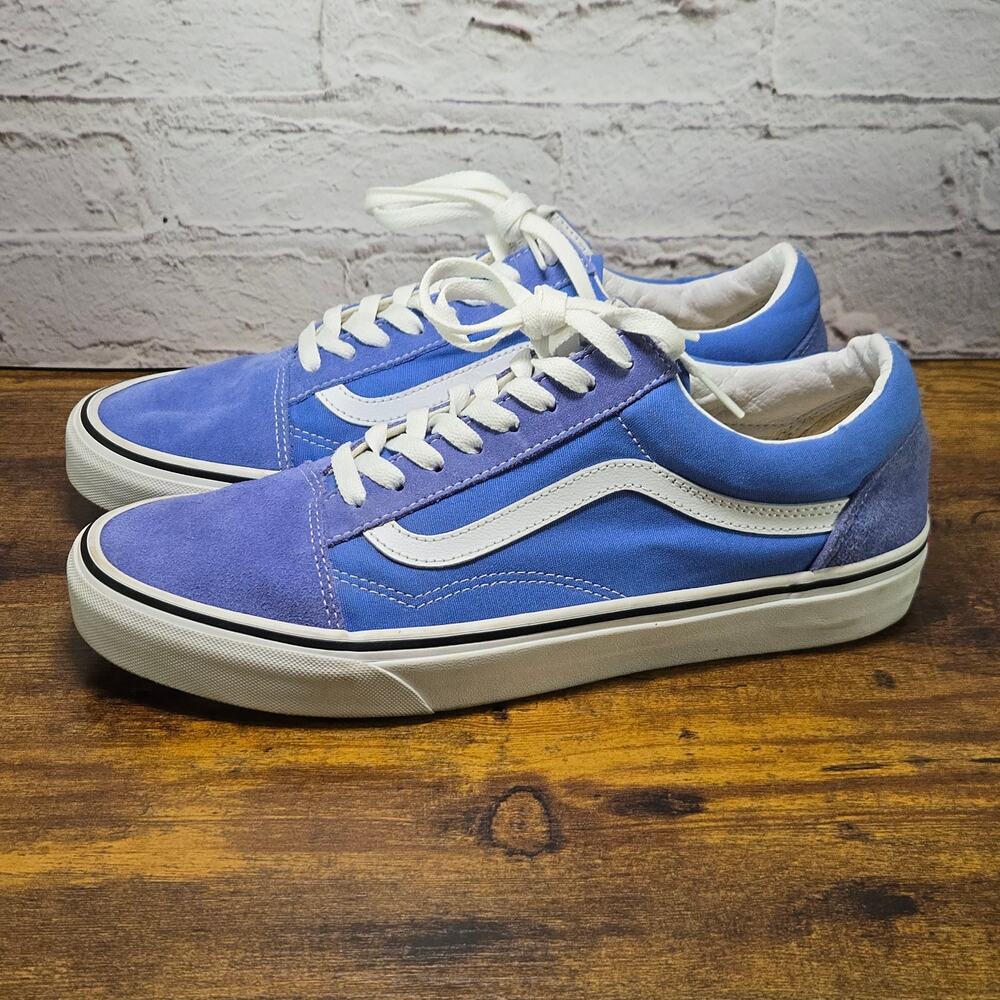Vans Old Skool Men’s 10.5 Women’s 12 Blue White Suede Canvas Skate Shoes 751505